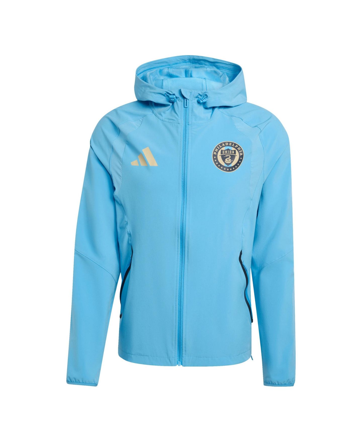 Мужская куртка adidas Light Blue Philadelphia Union Tiro Travel Full-Zip Hooded Windbreaker — фото 5