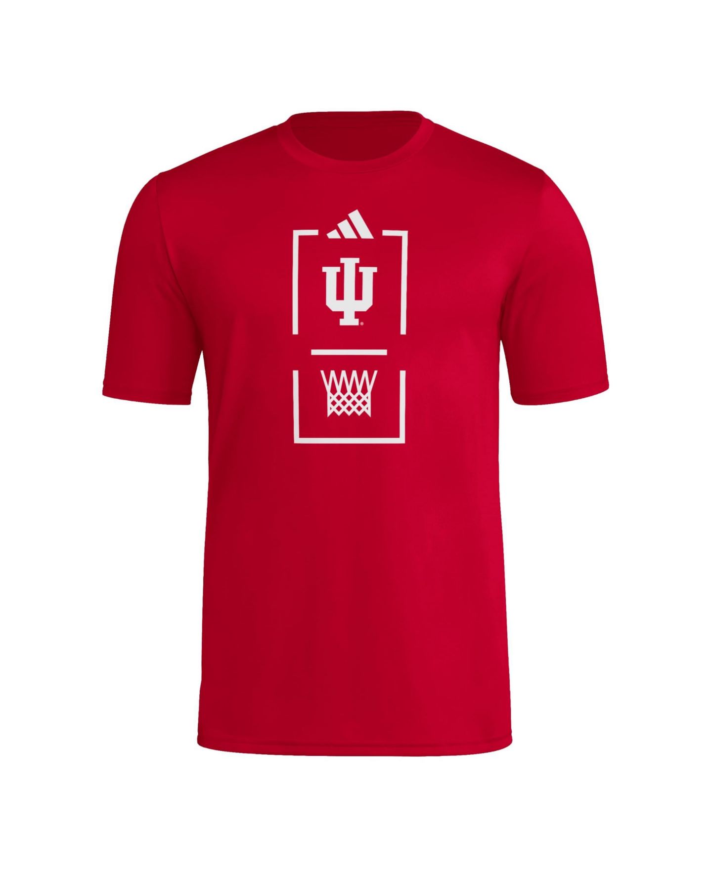 Мужская футболка adidas Crimson Indiana Hoosiers On-Court Pregame — фото 2