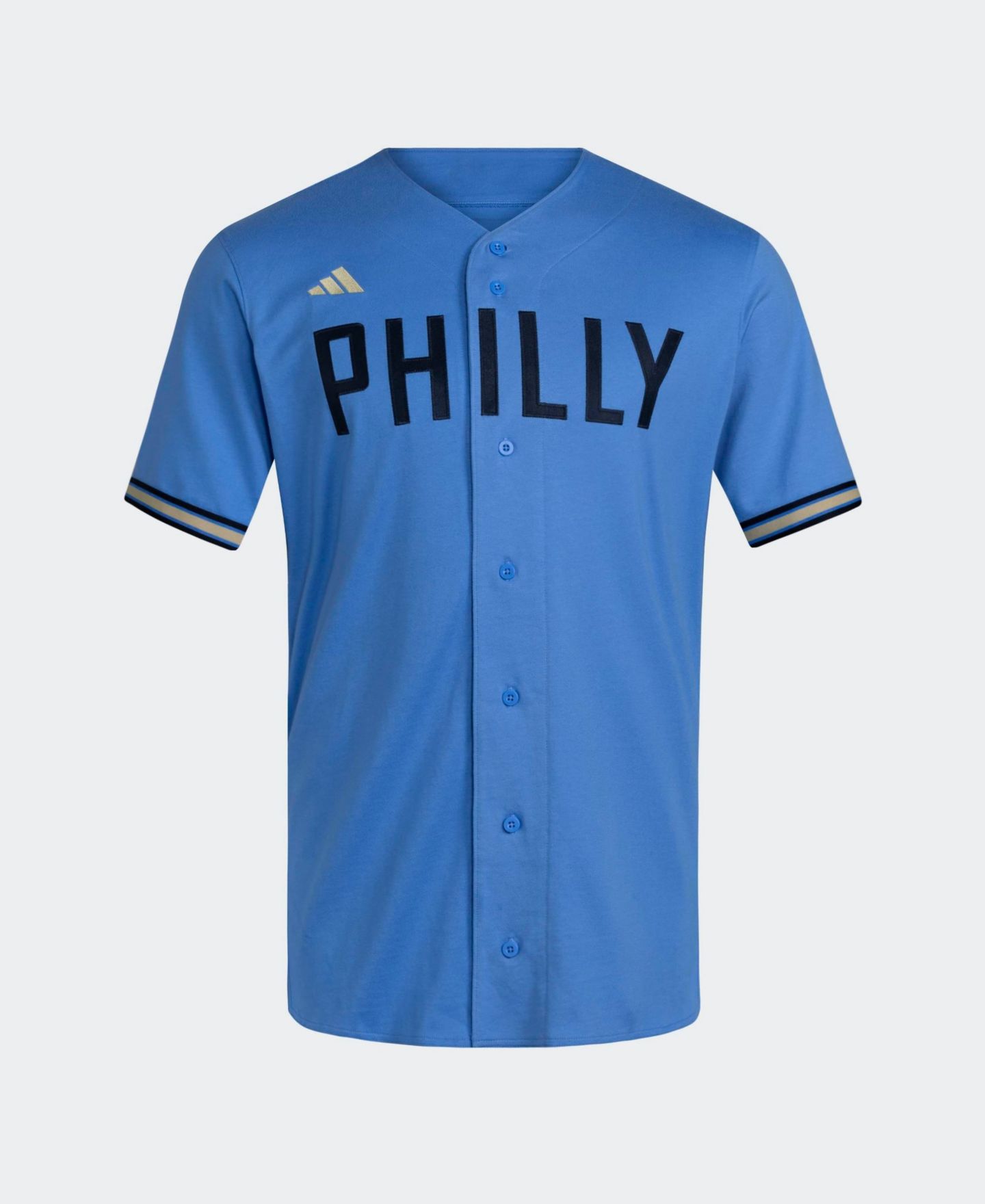 Мужской топ adidas Blue Philadelphia Union MLS x US Sports Baseball Jersey — фото 2