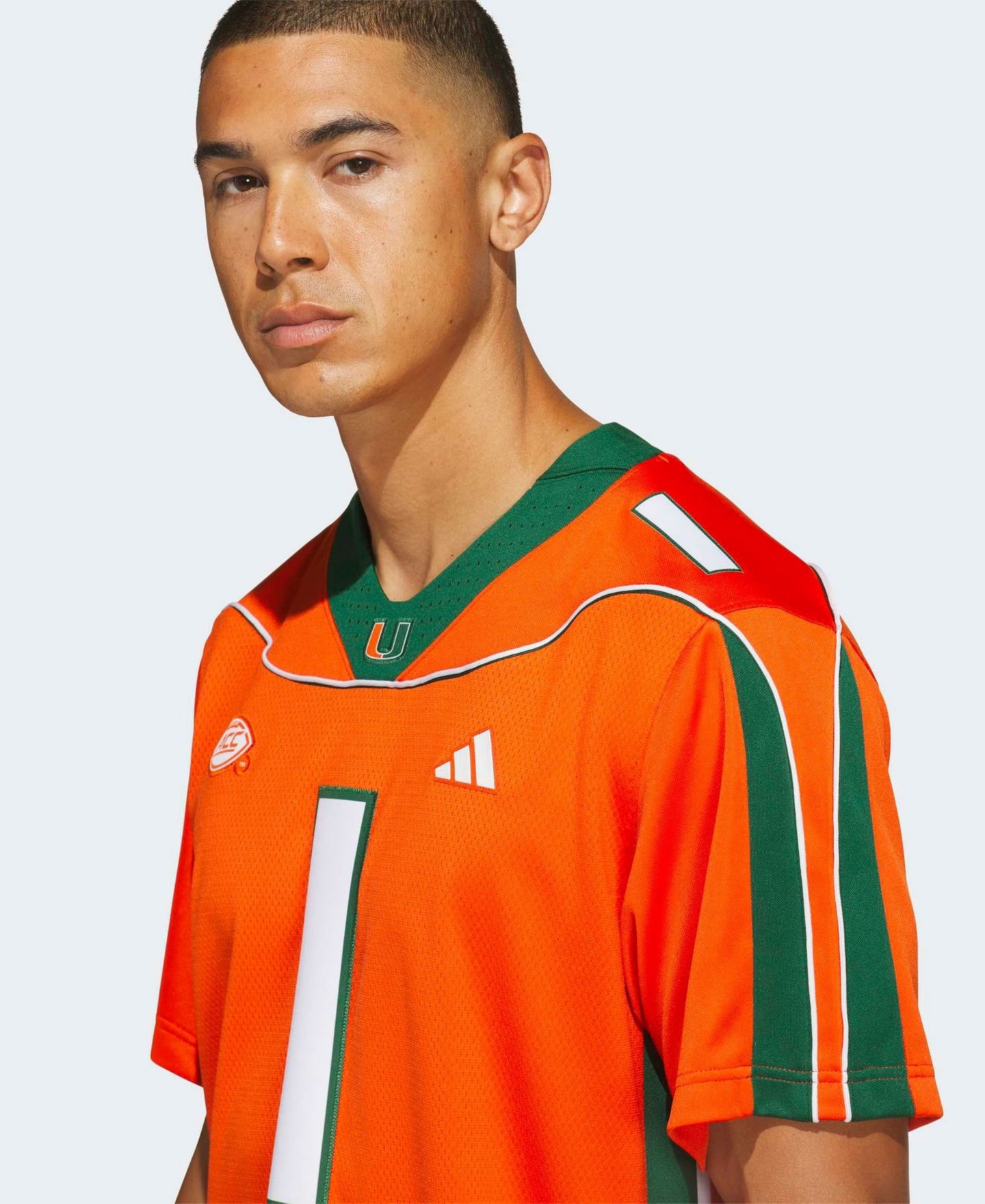Мужской топ adidas 1 Orange Miami Hurricanes It's Back Premier Jersey — фото 4