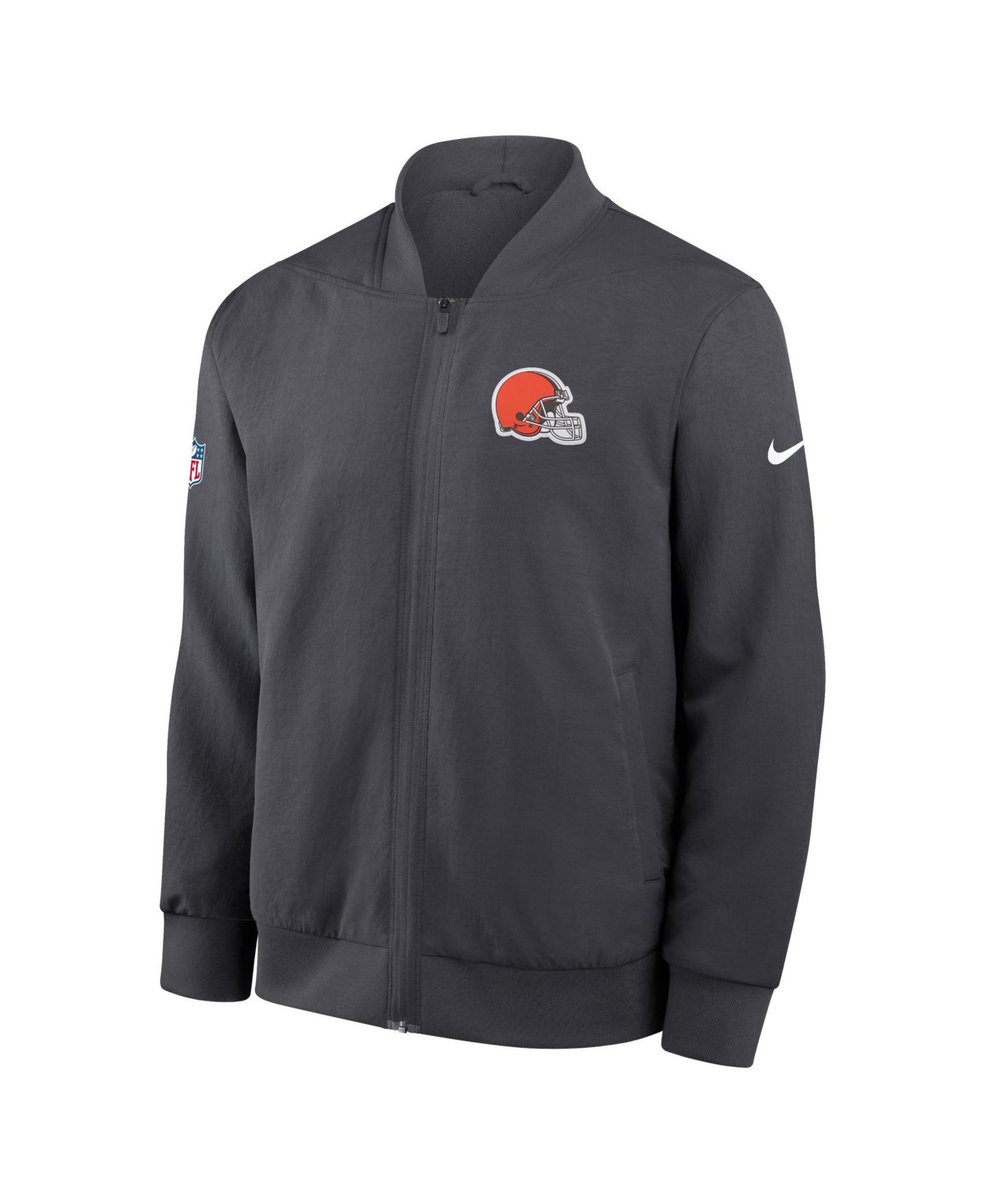 Мужская куртка Nike Anthracite Cleveland Browns Sideline Powerful Blocking Full-Zip Dri-FIT Bomber — фото 4