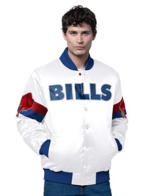 Men's White Buffalo Bills Triple Option Satin Varsity Full-Snap Jacket