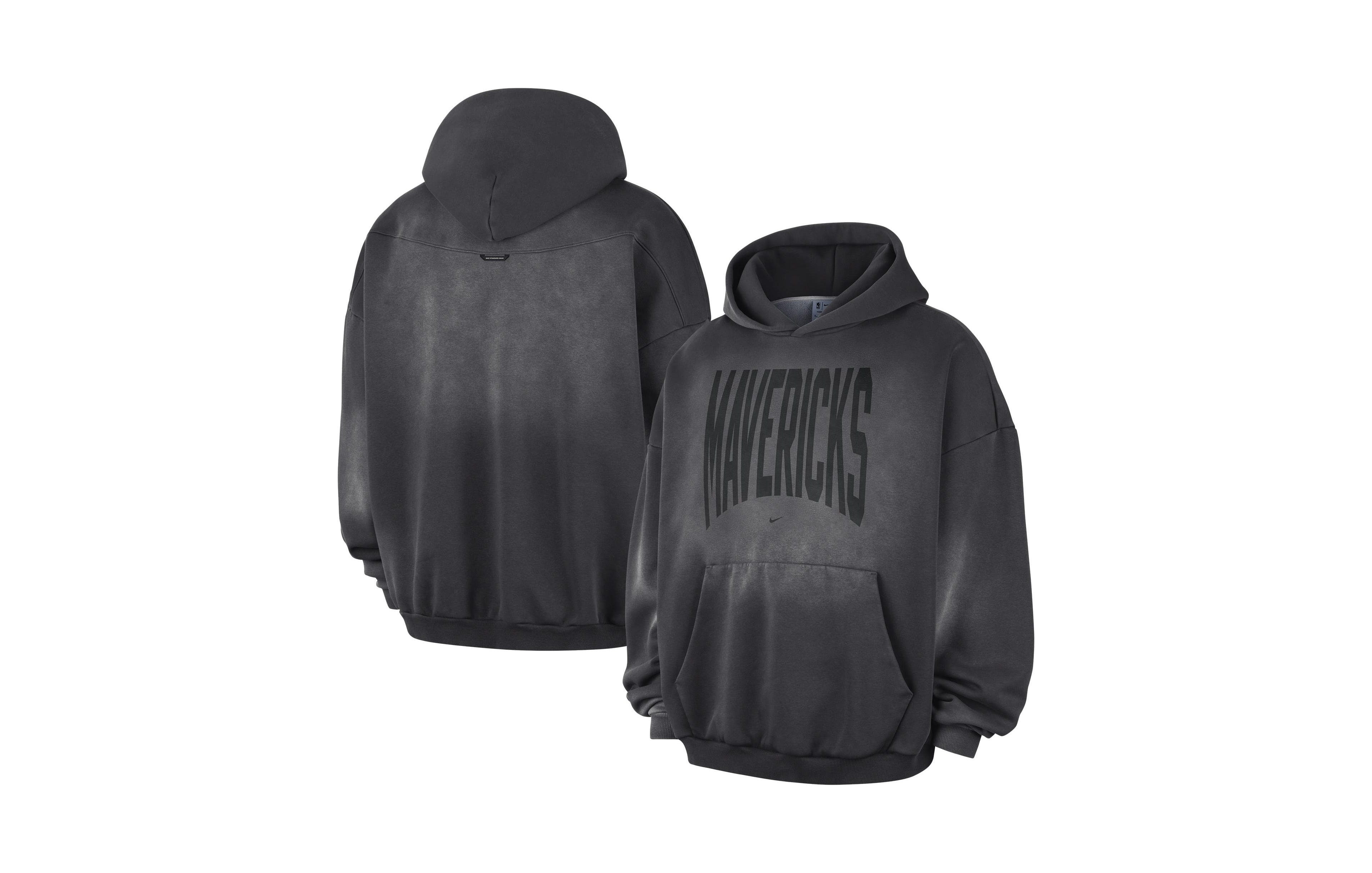 Nike Men's Charcoal Dallas Mavericks 2026 Standard Issue Travel Washed Fleece Pullover Hoodie