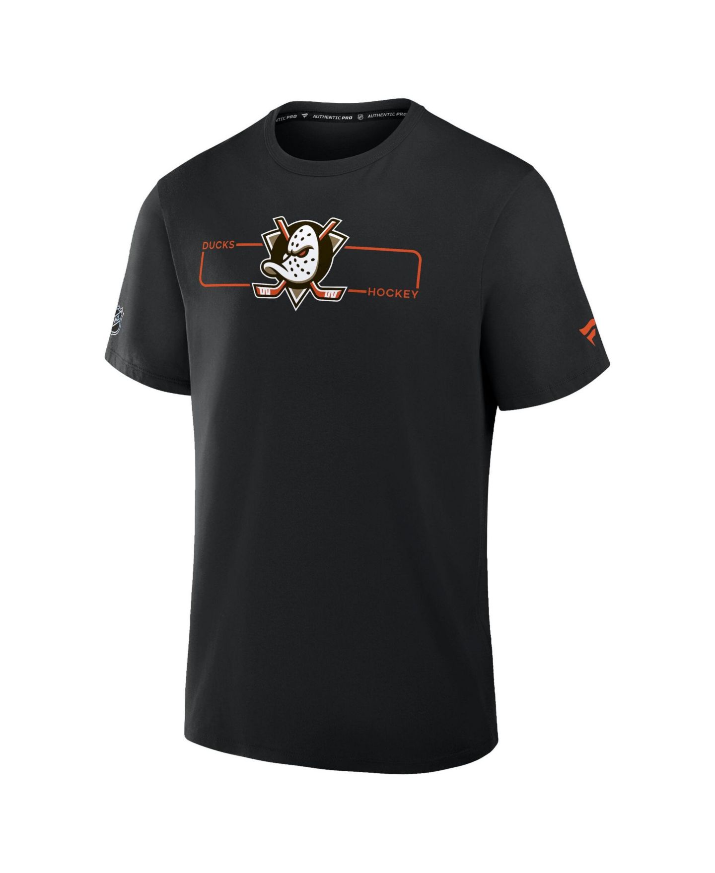 Мужская футболка Fanatics Black Anaheim Ducks Authentic Pro Primary Logo — фото 3