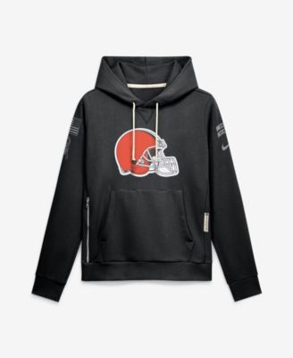 Women's Black Cleveland Browns 2026 Salute to Service Sideline Dri-FIT Pullover Hoodie