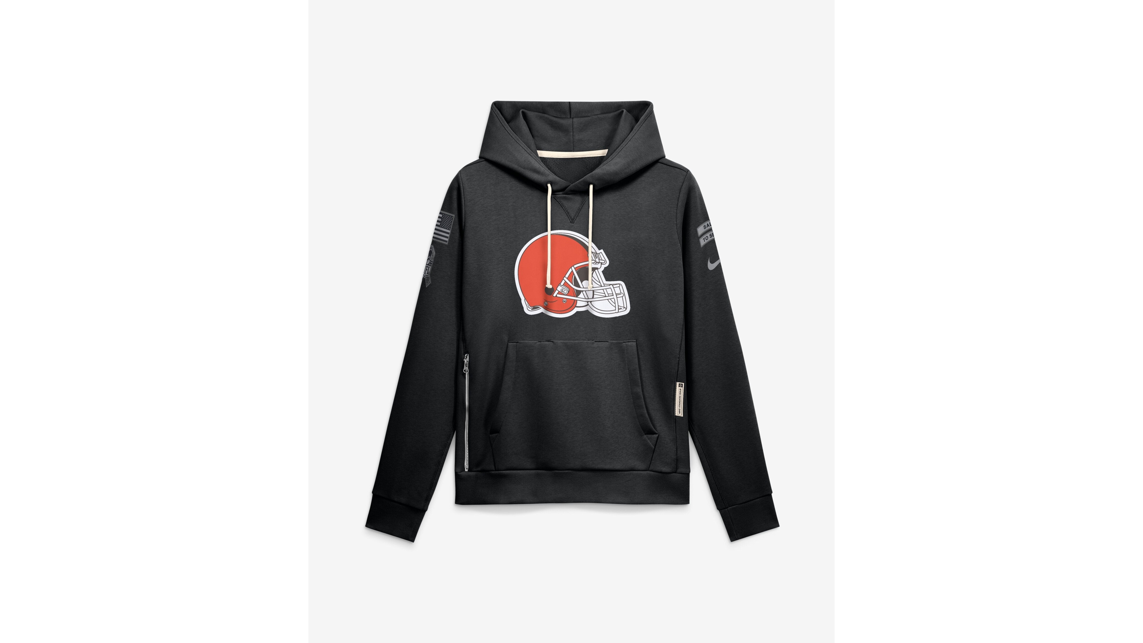 Nike Women's Black Cleveland Browns 2026 Salute to Service Sideline Dri-fit Pullover Hoodie