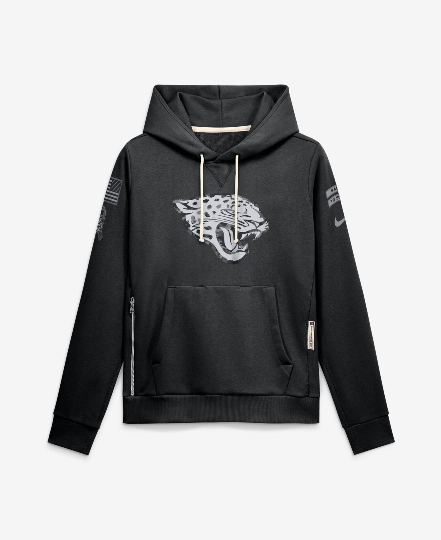 Женское худи Nike Black Jacksonville Jaguars 2026 Salute to Service Sideline Dri-FIT Pullover — фото 1