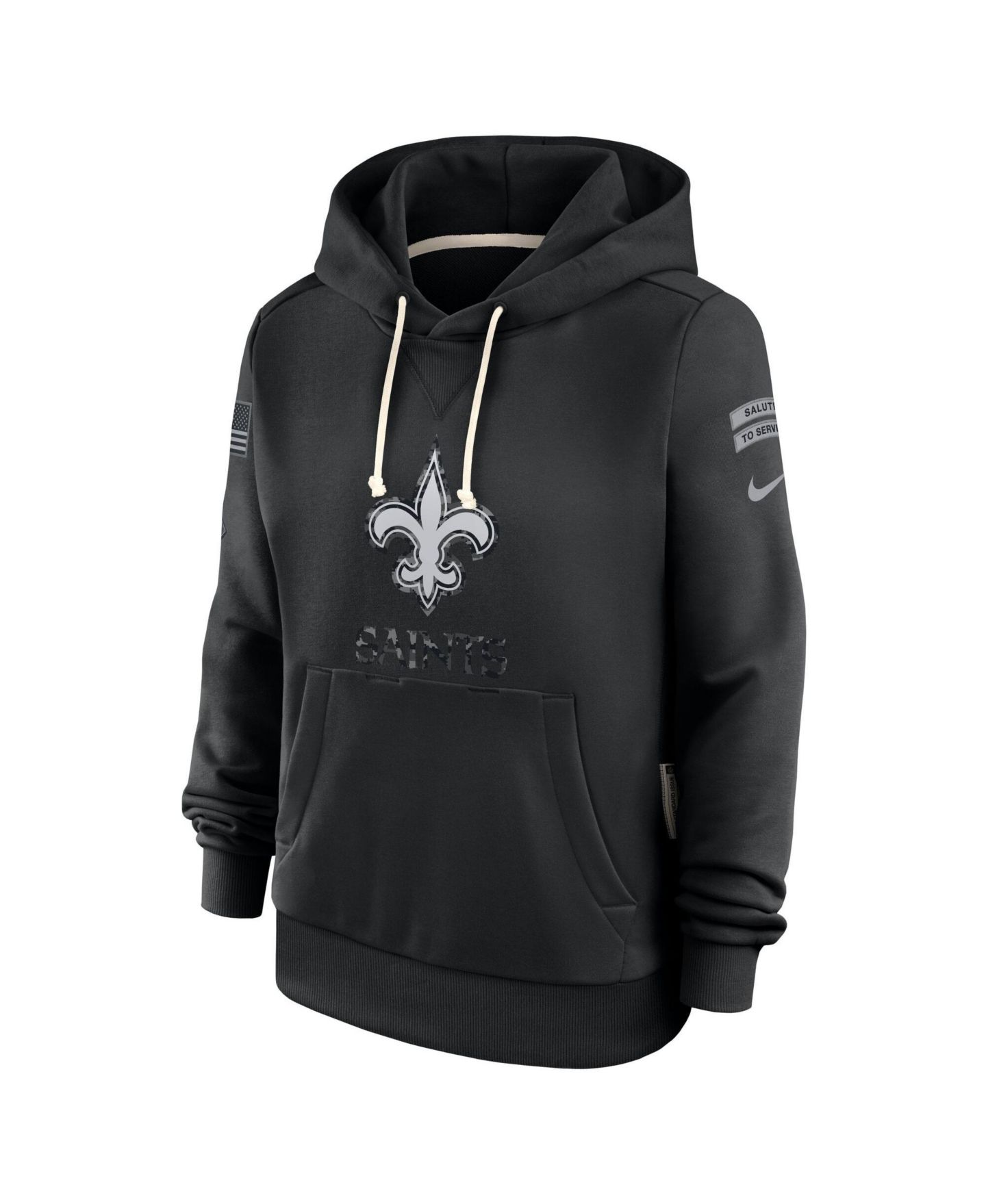 Женское худи Nike Black New Orleans Saints 2026 Salute to Service Sideline Dri-FIT Pullover — фото 3
