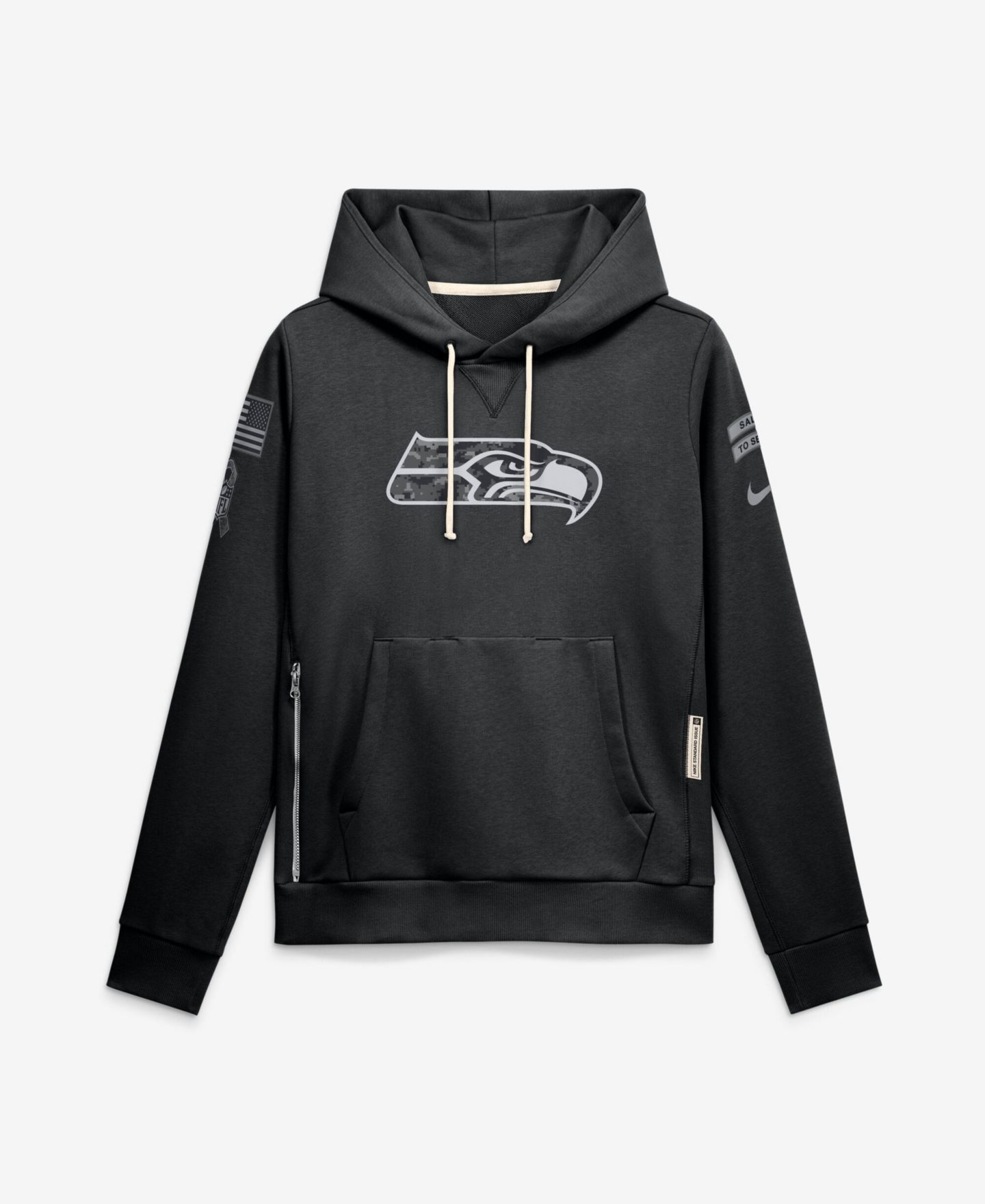 Женское худи Nike Black Seattle Seahawks 2026 Salute to Service Sideline Dri-FIT Pullover — фото 1
