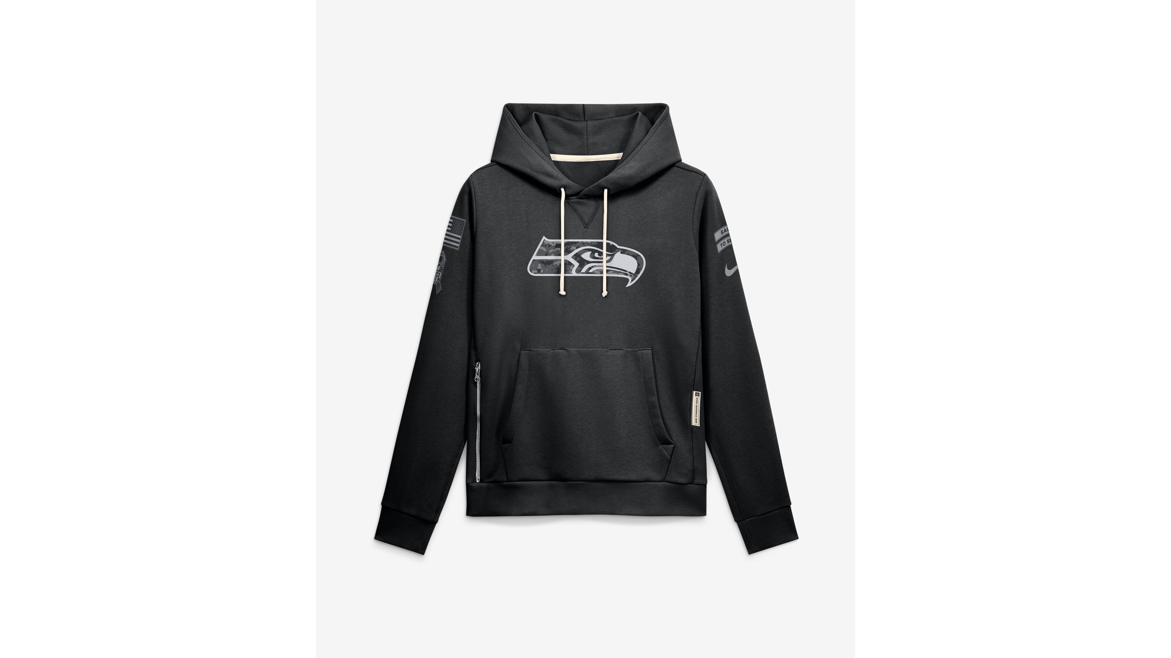 Nike Women's Black Seattle Seahawks 2026 Salute to Service Sideline Dri-fit Pullover Hoodie