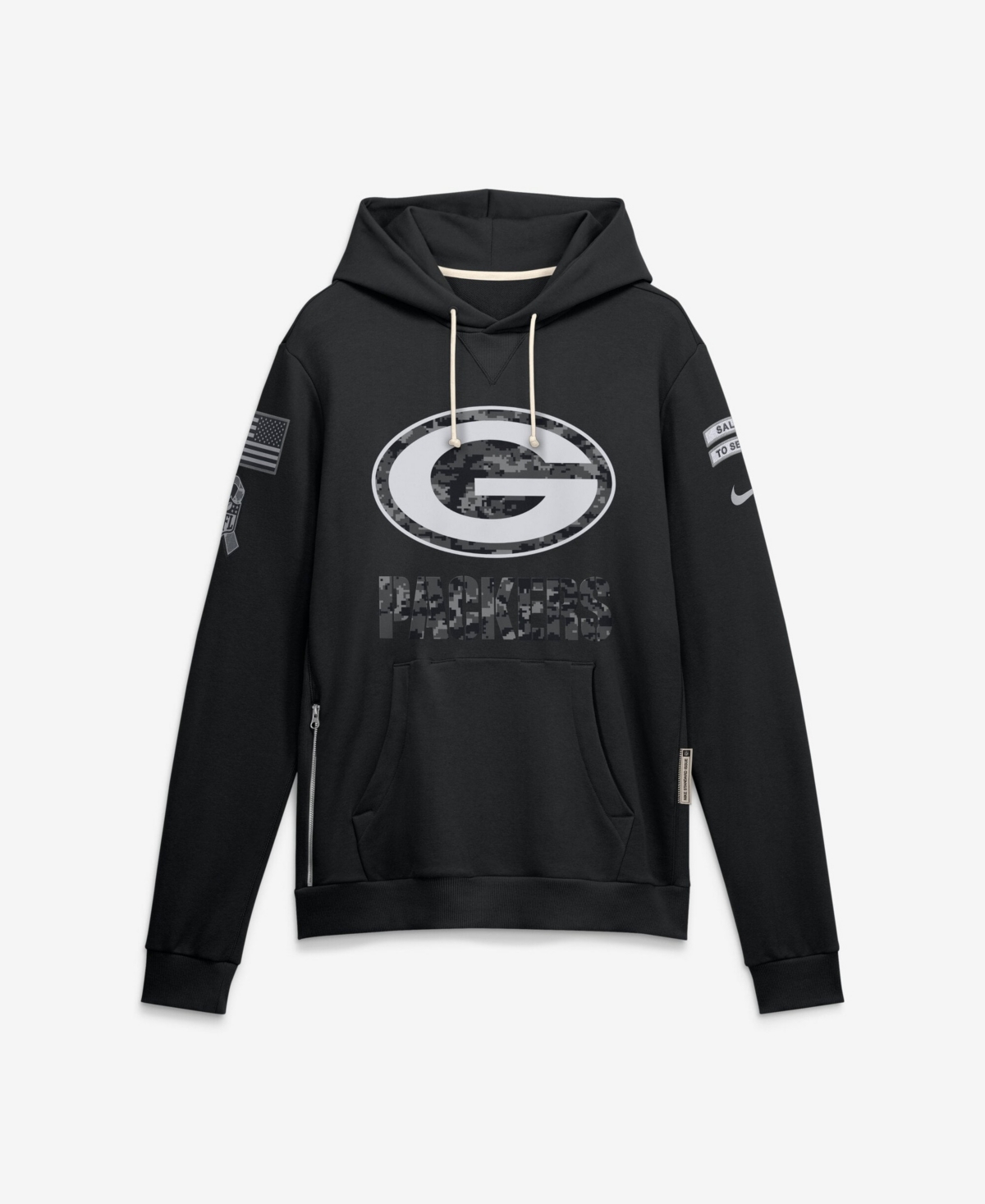 Nike Men's Black Green Bay Packers 2026 Salute to Service Sideline Dri-fit Pullover Hoodie