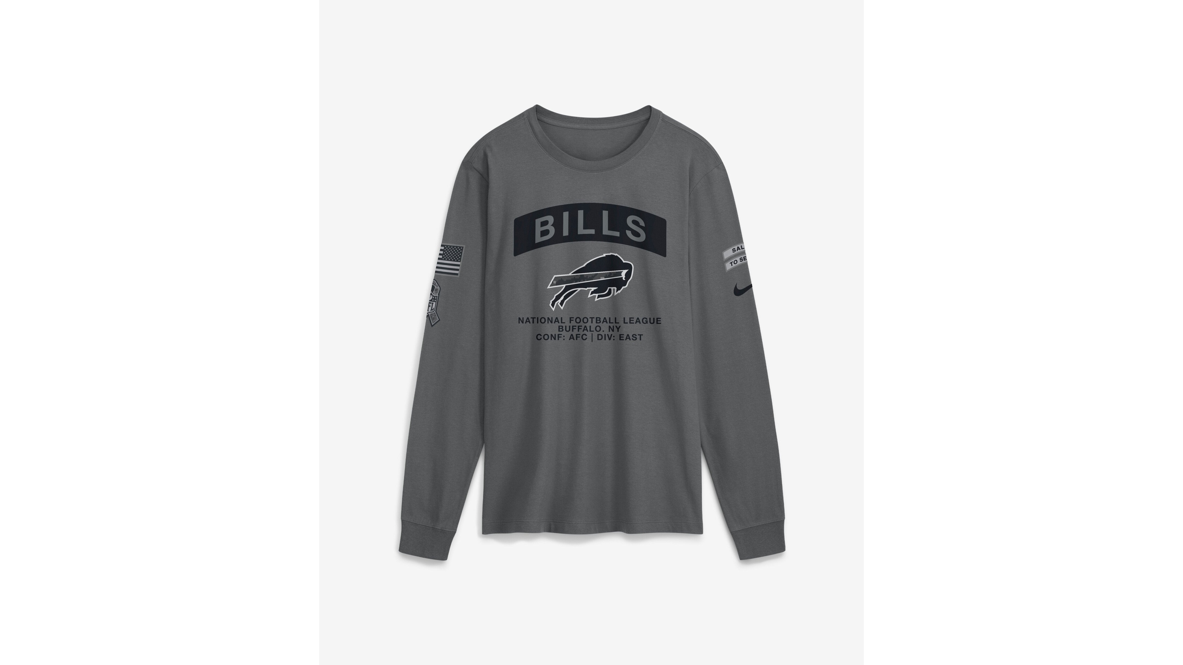 Nike Men's Gray Buffalo Bills 2026 Salute to Service Long Sleeve T-Shirt