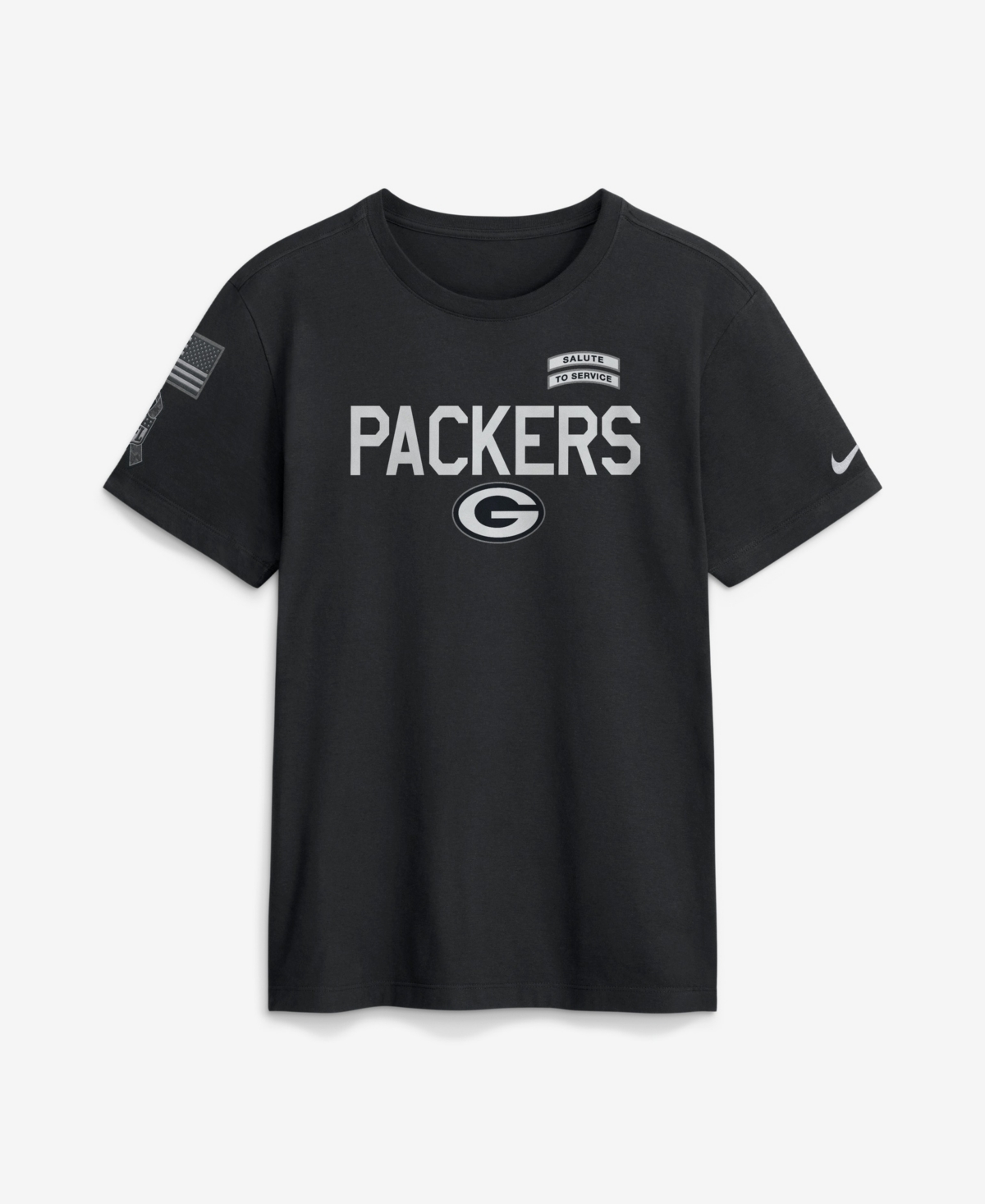 Nike Men's Black Green Bay Packers 2026 Salute to Service Sideline Dri-fit T-Shirt
