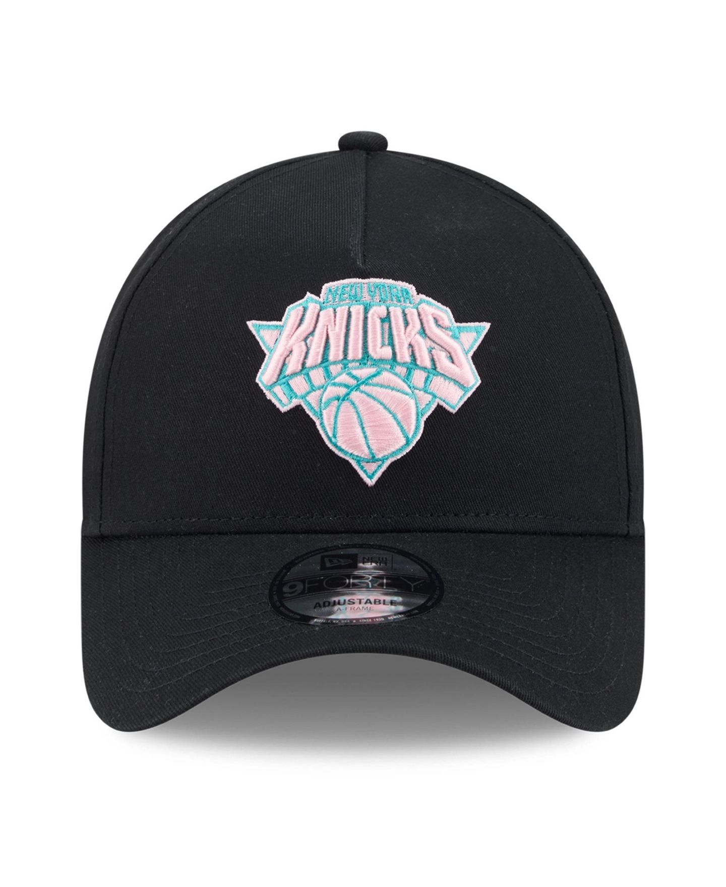 Кепка New Era Black New York Knicks Pastel Logo A-Frame 9FORTY Adjustable Hat — фото 2