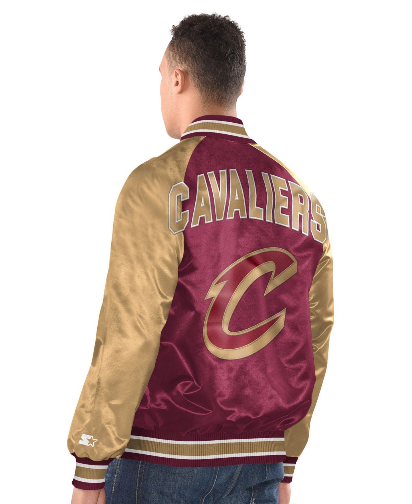 Мужская куртка Starter Wine/Gold Cleveland Cavaliers Inductee Raglan Full-Snap Varsity — фото 2