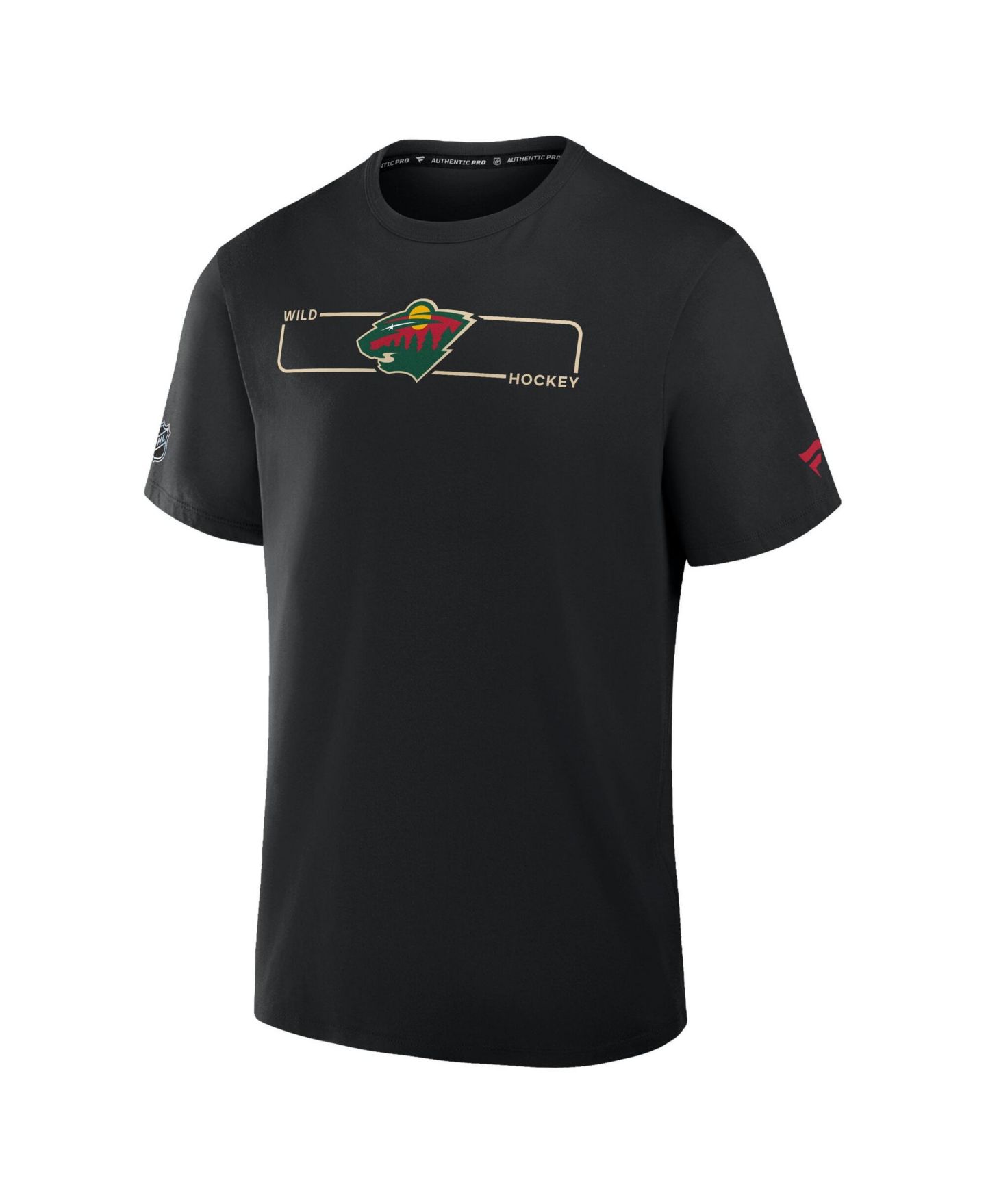 Мужская футболка Fanatics Black Minnesota Wild Authentic Pro Primary Logo — фото 3