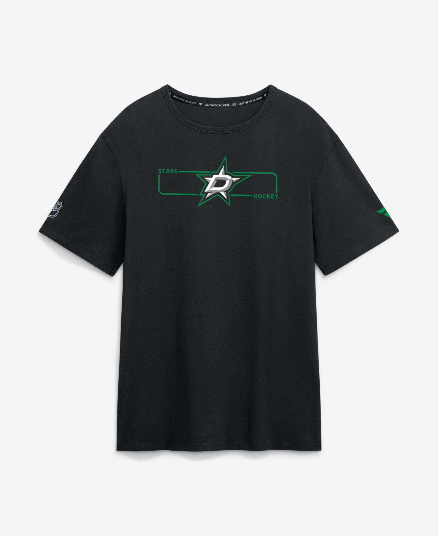 Мужская футболка Fanatics Black Dallas Stars Authentic Pro Primary Logo — фото 1