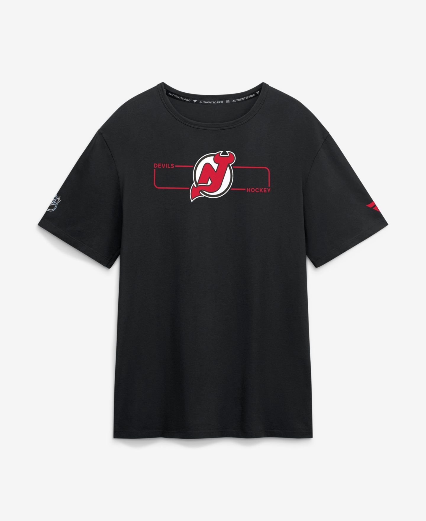 Мужская футболка Fanatics Black New Jersey Devils Authentic Pro Primary Logo — фото 1