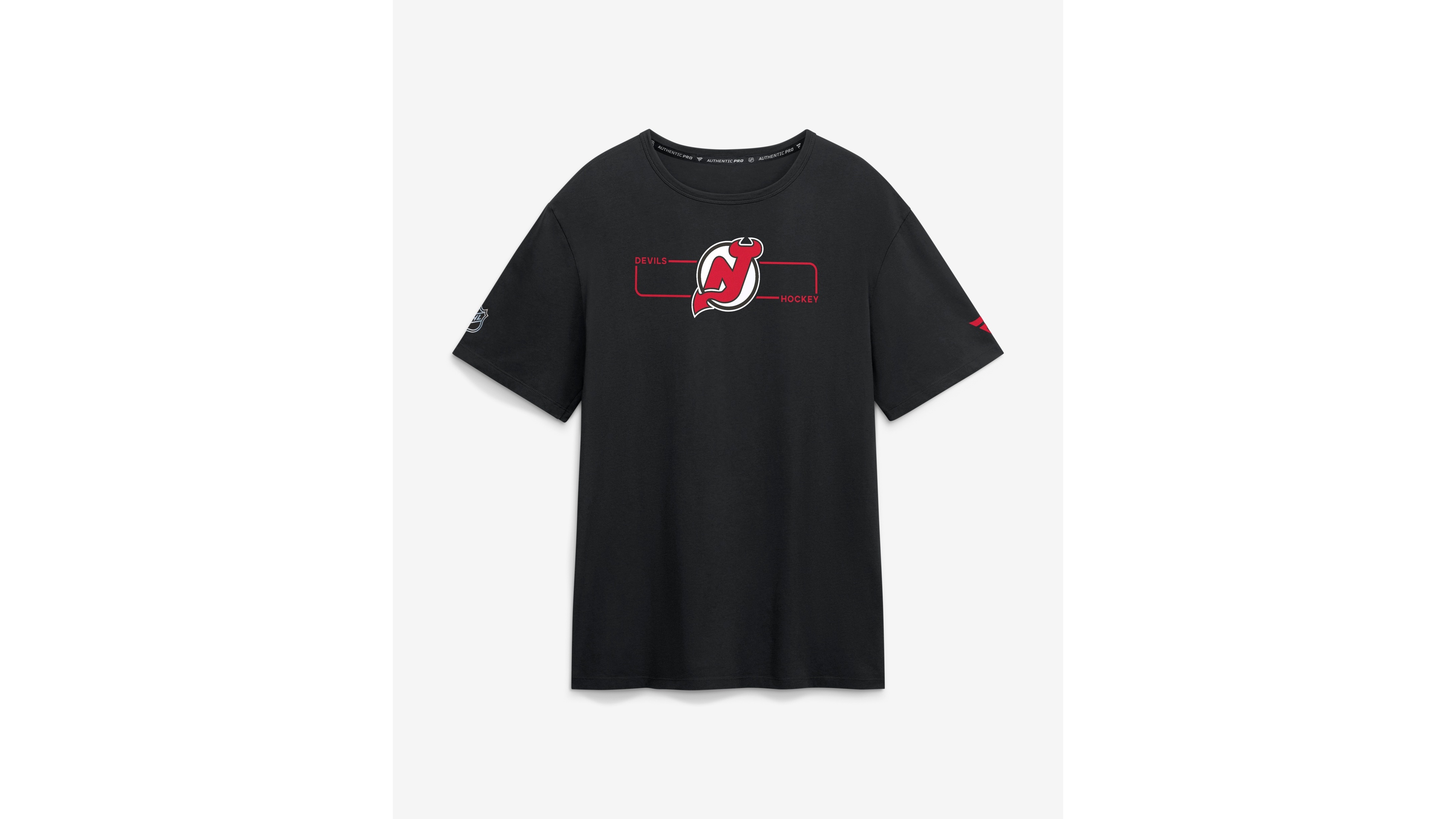 Fanatics Men's Black New Jersey Devils Authentic Pro Primary Logo T-Shirt