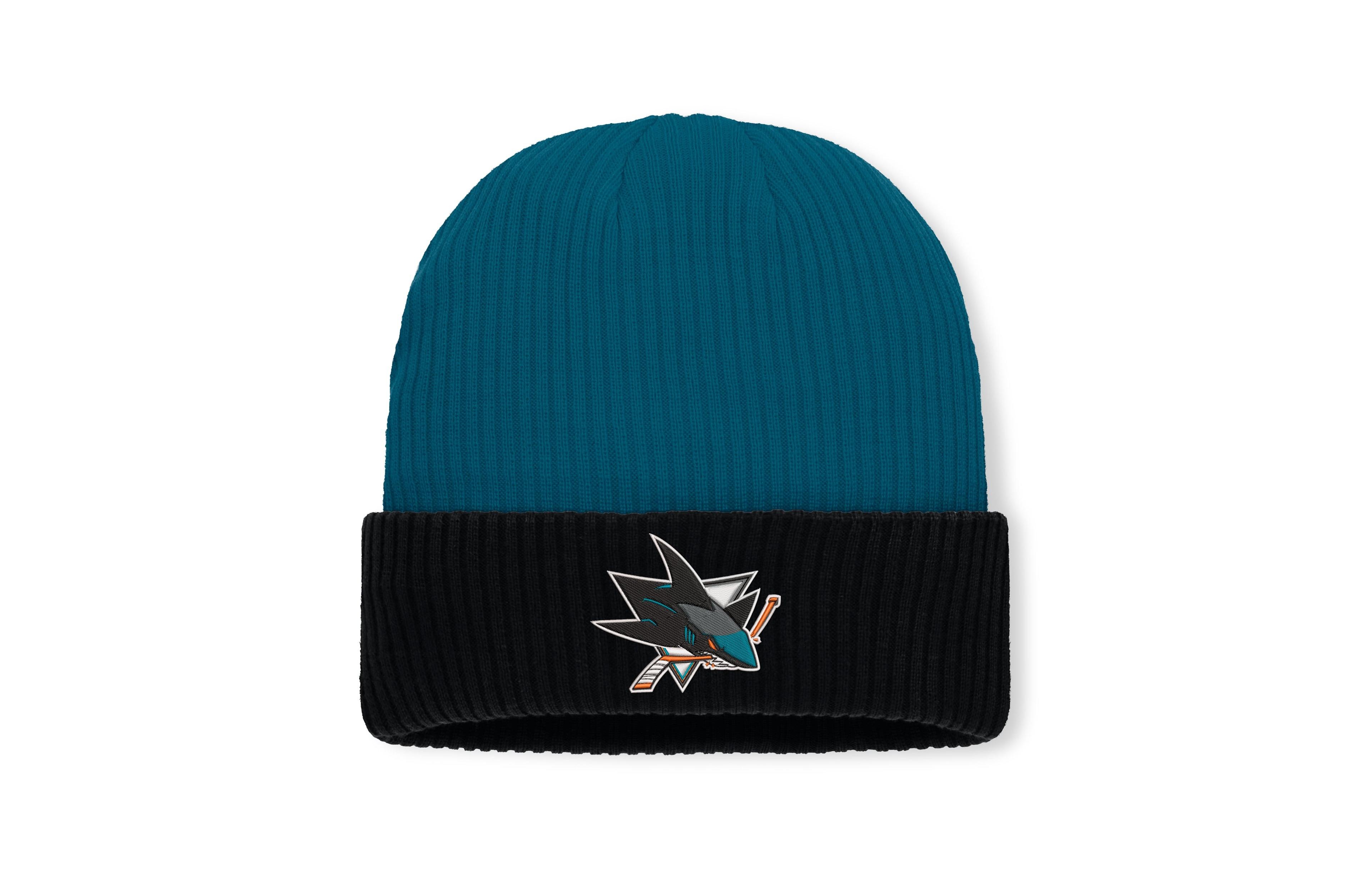Fanatics Men's Teal San Jose Sharks Authentic Pro Rink Cuffed Knit Hat