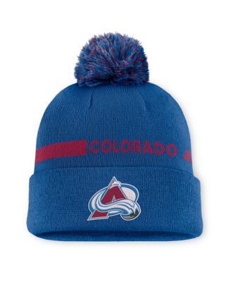 Women's Blue Colorado Avalanche Authentic Pro Rink Cuffed Knit with Pom Hat