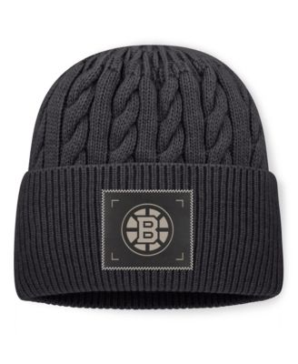 Men's Charcoal Boston Bruins Road Phantom Oversized Cuffed Knit Hat