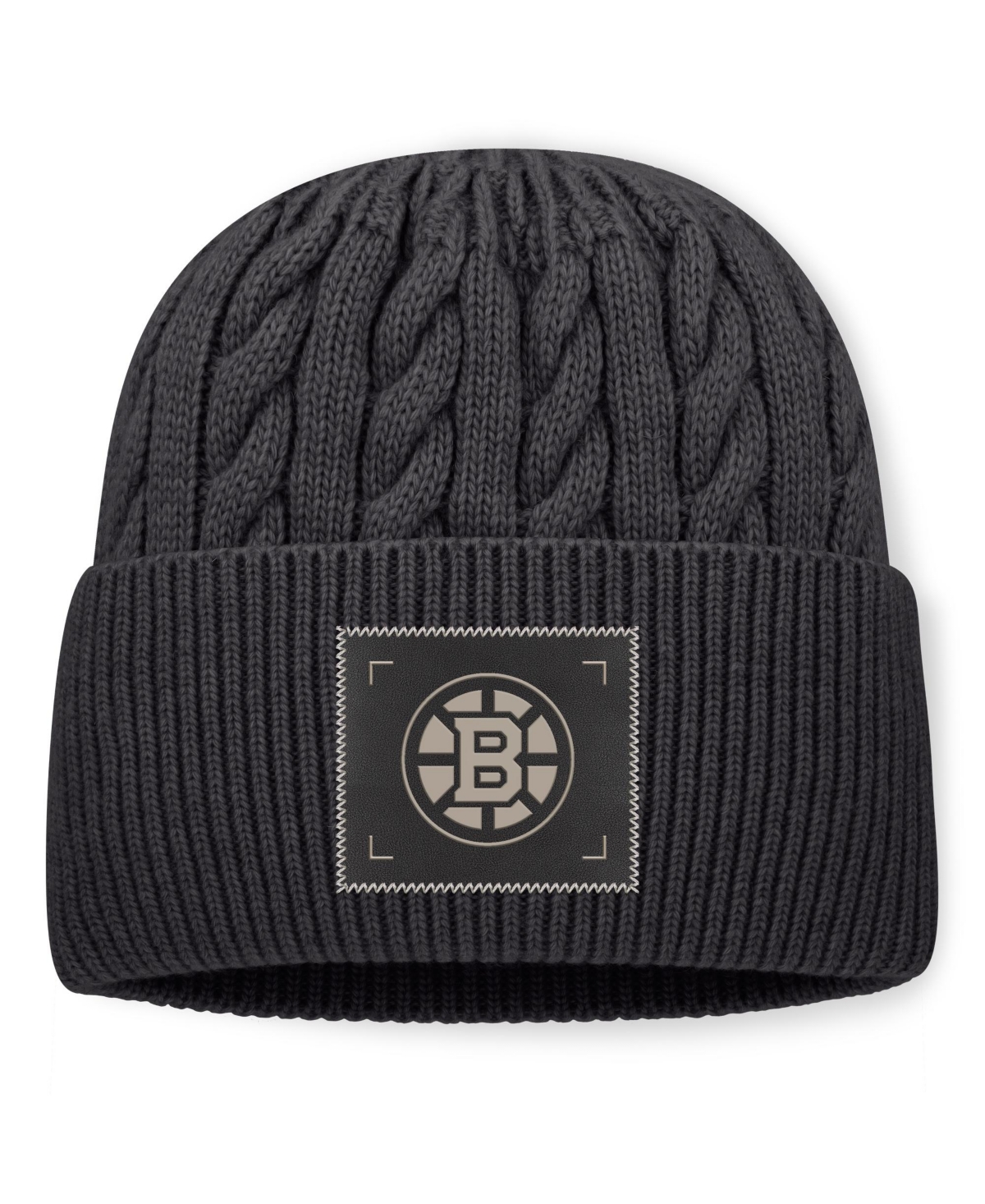 Fanatics Men's Charcoal Boston Bruins Road Phantom Oversized Cuffed Knit Hat