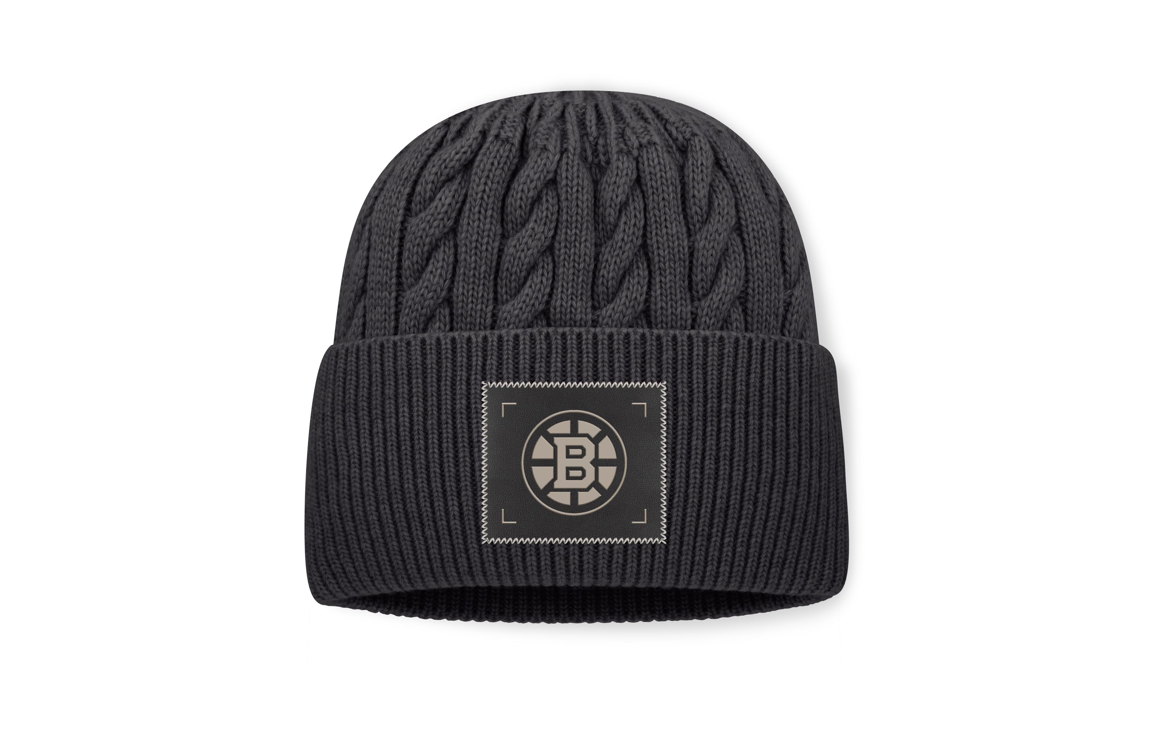 Fanatics Men's Charcoal Boston Bruins Road Phantom Oversized Cuffed Knit Hat