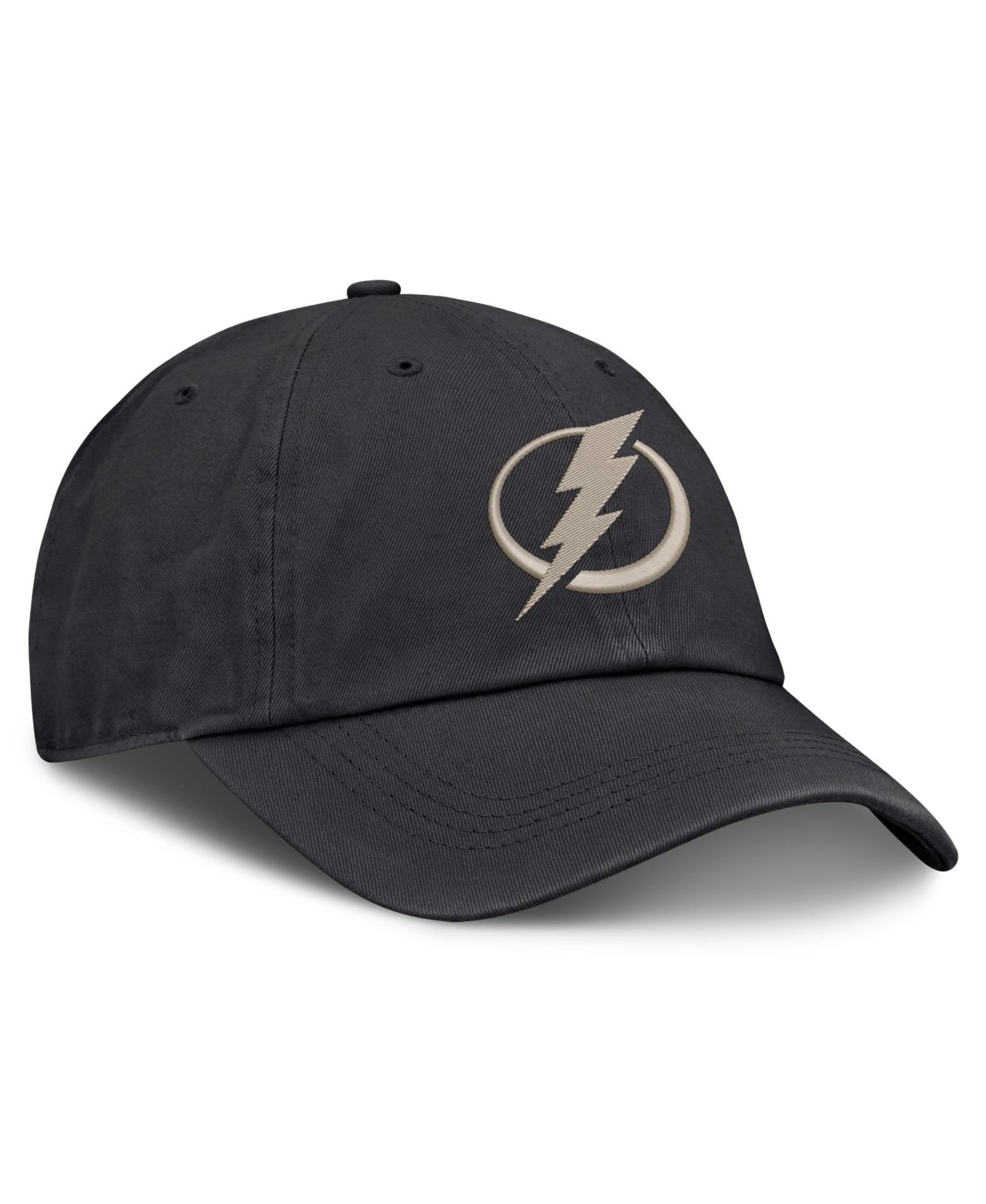 Мужская кепка Fanatics Charcoal Tampa Bay Lightning Road Phantom Washed Adjustable Hat — фото 3