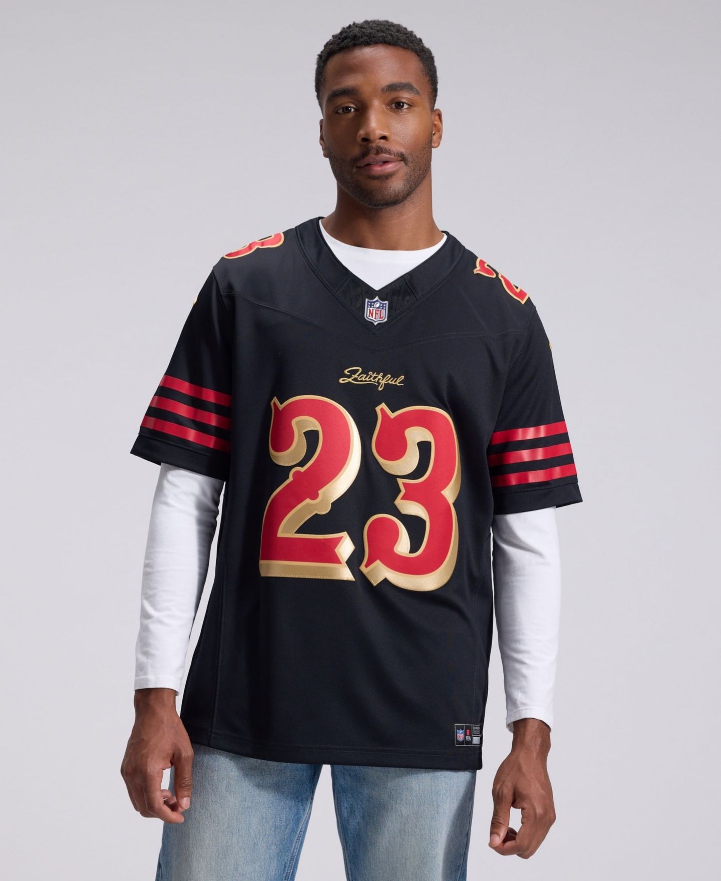 Мужской топ Nike Christian McCaffrey Black San Francisco 49ers Rivalries Collection Stitched Limited Jersey — фото 2