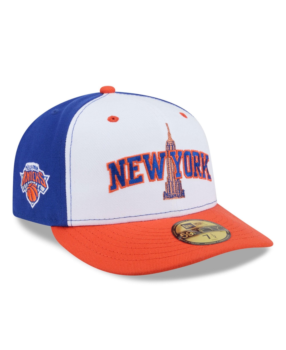New Era Men's White/Orange New York Knicks Empire 59FIFTY Fitted Hat - White, Orange