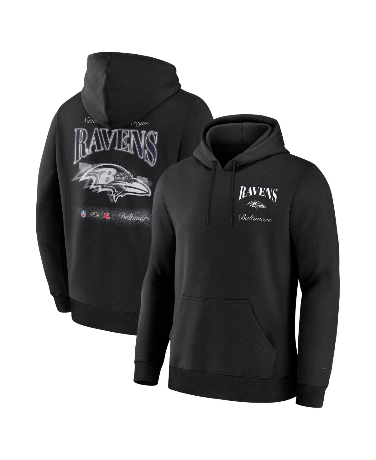 Fanatics Men's Black Baltimore Ravens Nightfall Long Sleeve Fleece Hoodie