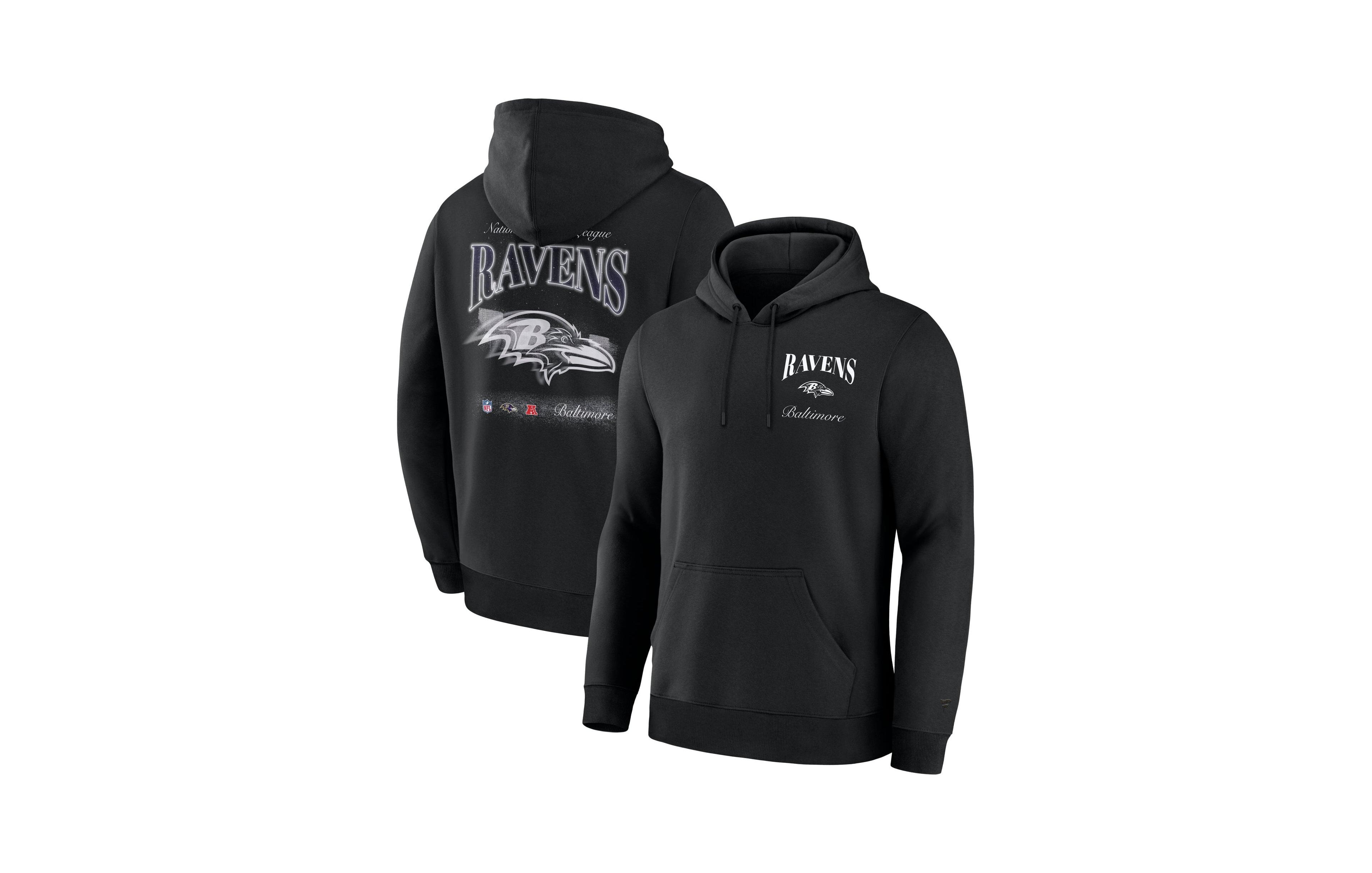 Fanatics Men's Black Baltimore Ravens Nightfall Long Sleeve Fleece Hoodie