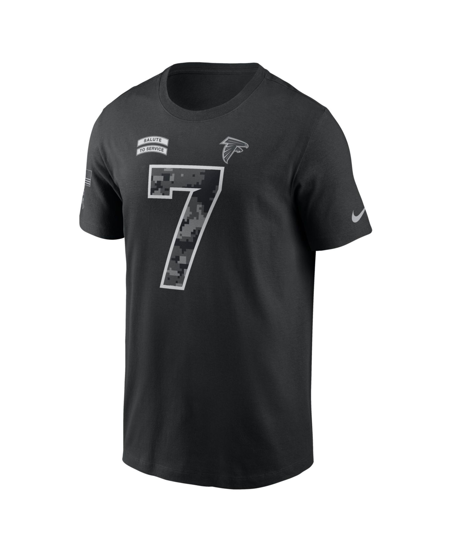 Мужская футболка Nike Bijan Robinson Black Atlanta Falcons 2026 Salute to Service Name & Number — фото 5