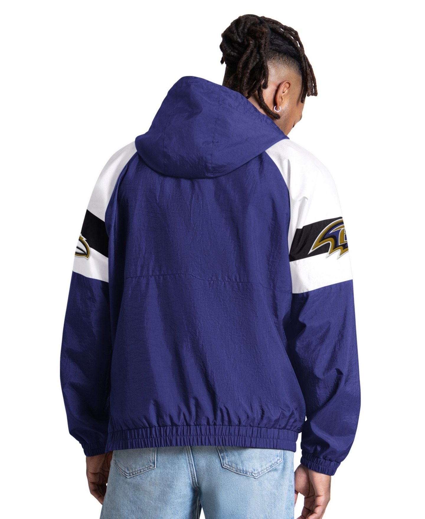 Мужская куртка Starter Purple Baltimore Ravens Street Cut Half-Zip — фото 2