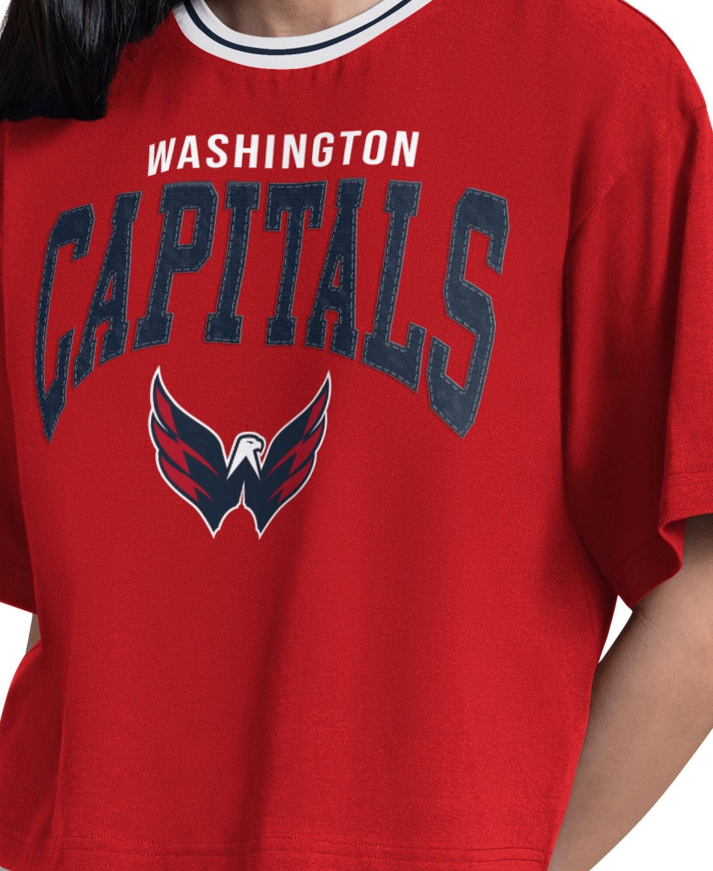 Женская футболка Starter Red Washington Capitals Ace Cropped — фото 3