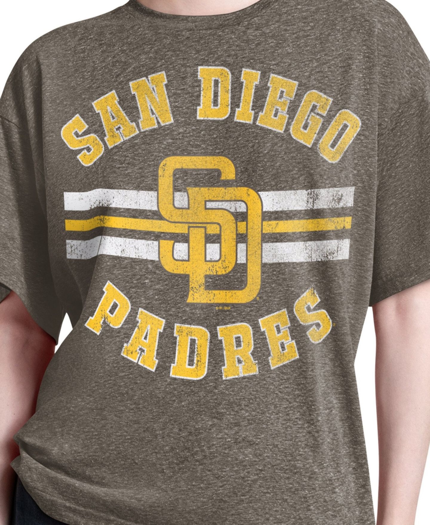 Женская футболка Starter Brown San Diego Padres Jump Shot Boyfriend Tri-Blend — фото 2