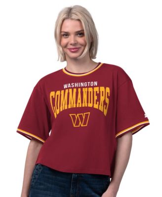 Women's Burgundy Washington Commanders Ace Cropped T-Shirt
