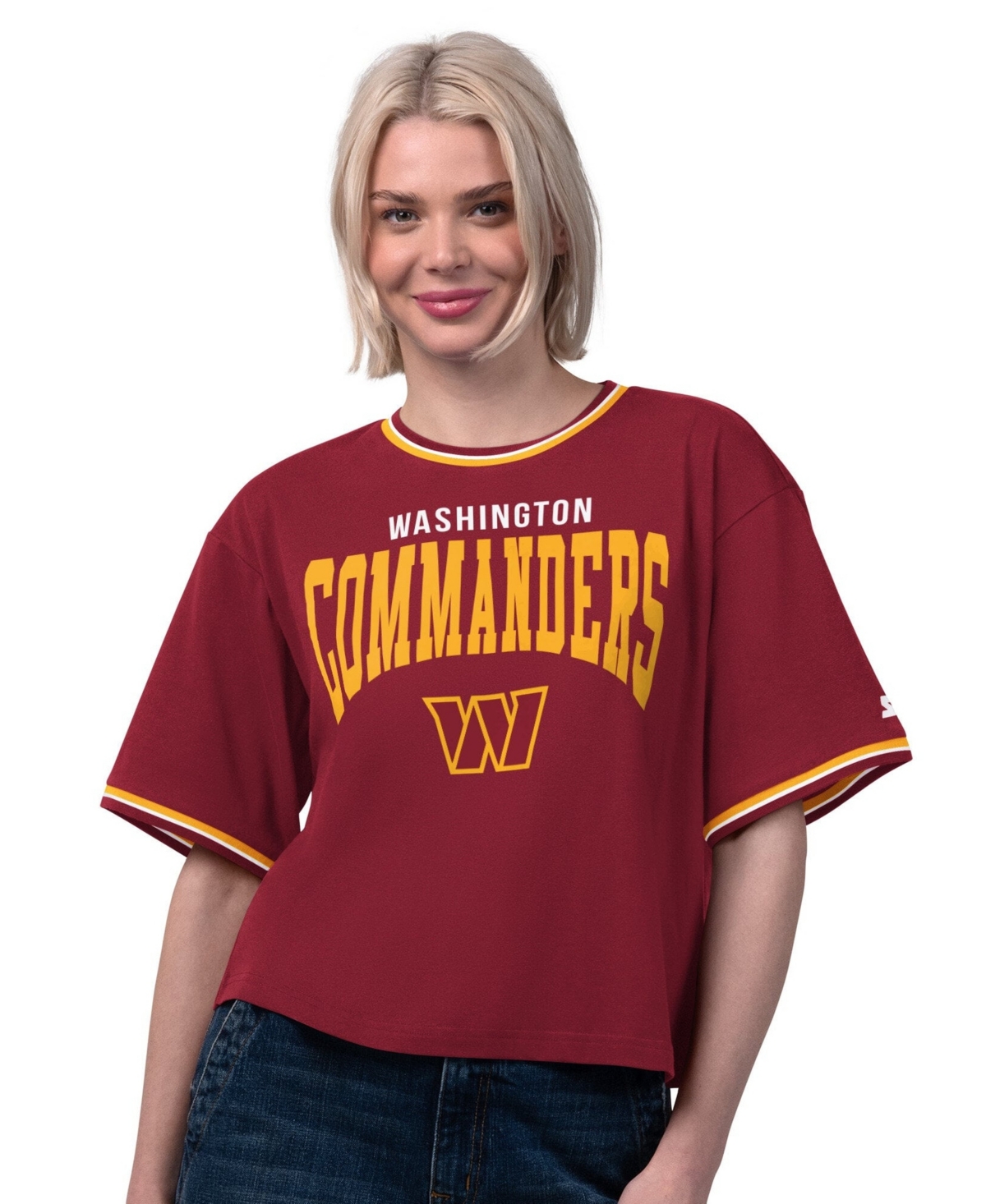 Starter Women's Burgundy Washington Commanders Ace Cropped T-Shirt