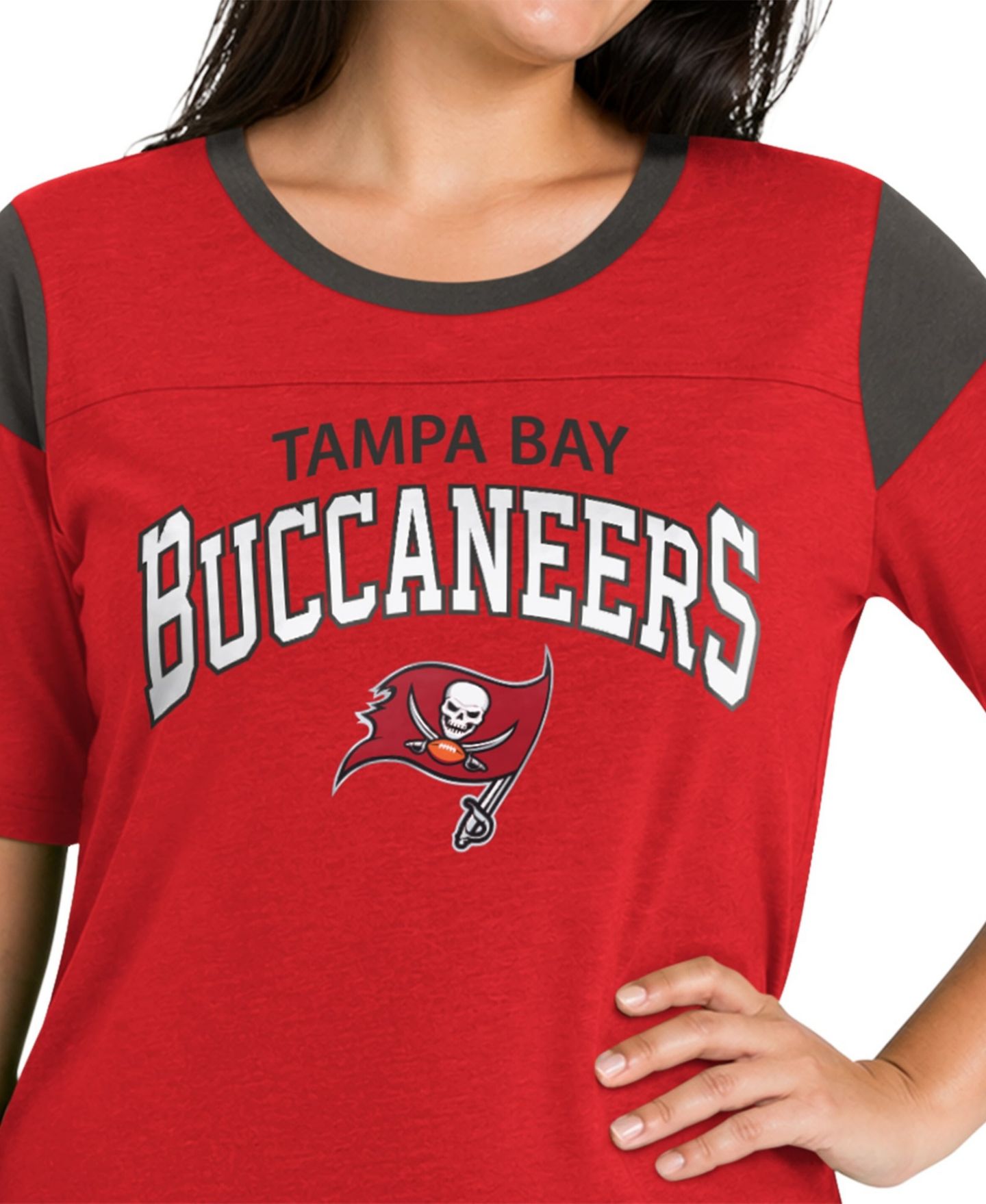 Женская футболка Starter Red Tampa Bay Buccaneers Plus Size Linebacker Slub — фото 3