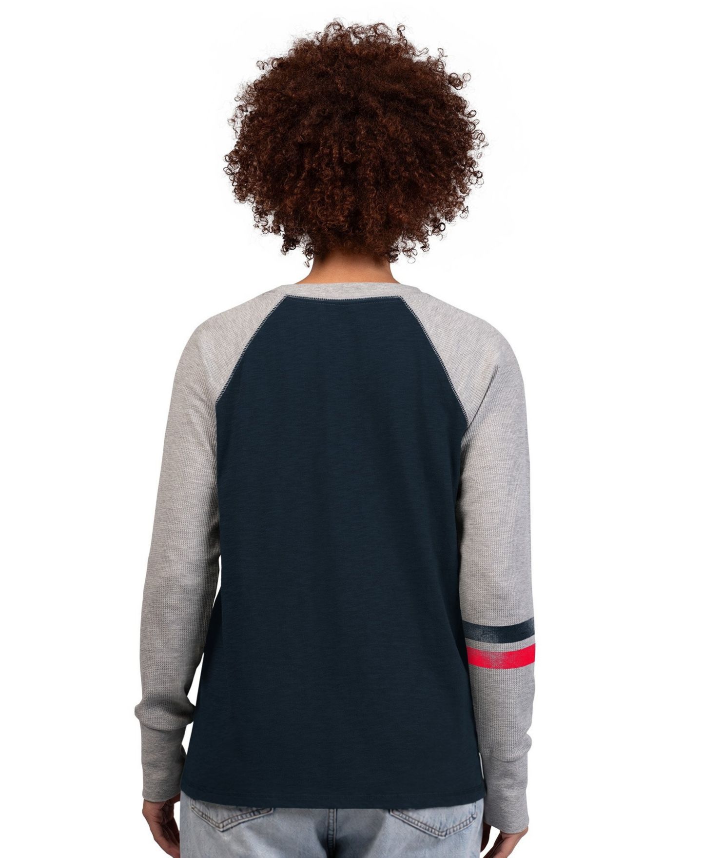 Женская футболка Starter Navy/Gray Houston Texans Waffle-Knit Raglan Long Sleeve — фото 2