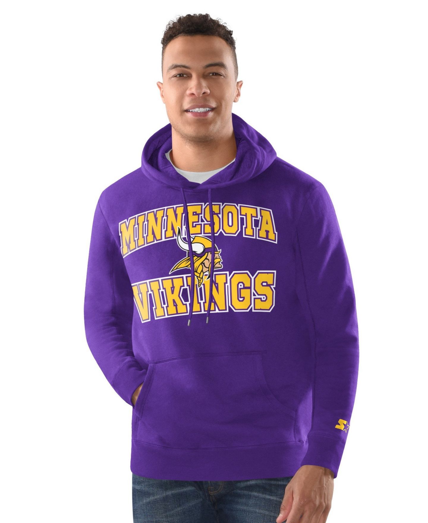 Мужские худи Starter Purple Minnesota Vikings and Cuffed Knit Hat Combo Pack — фото 2