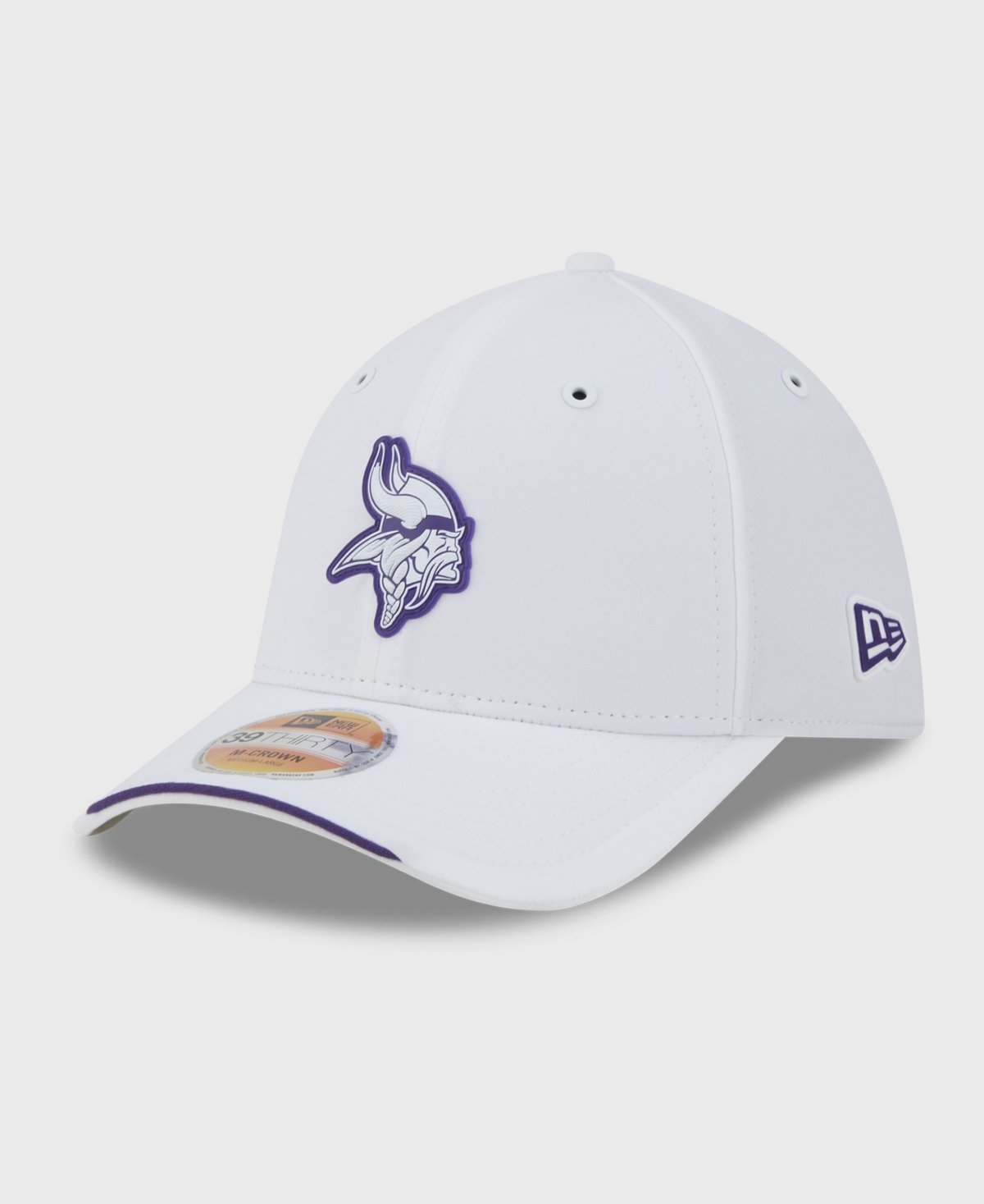 New Era Men's White Minnesota Vikings 2026 Sideline 39THIRTY M-Crown Flex Hat - White