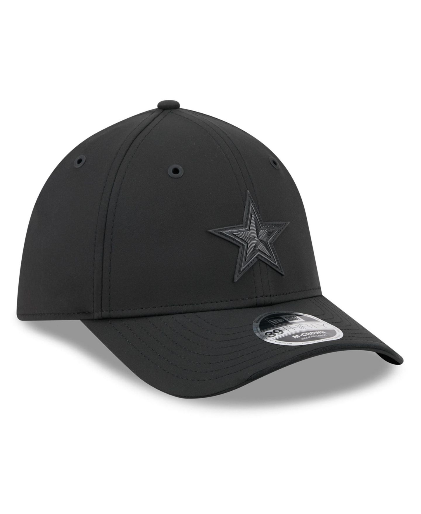 Мужской головной убор New Era Black Dallas Cowboys 2026 Sideline 39THIRTY M-Crown Stretch Hat — фото 3