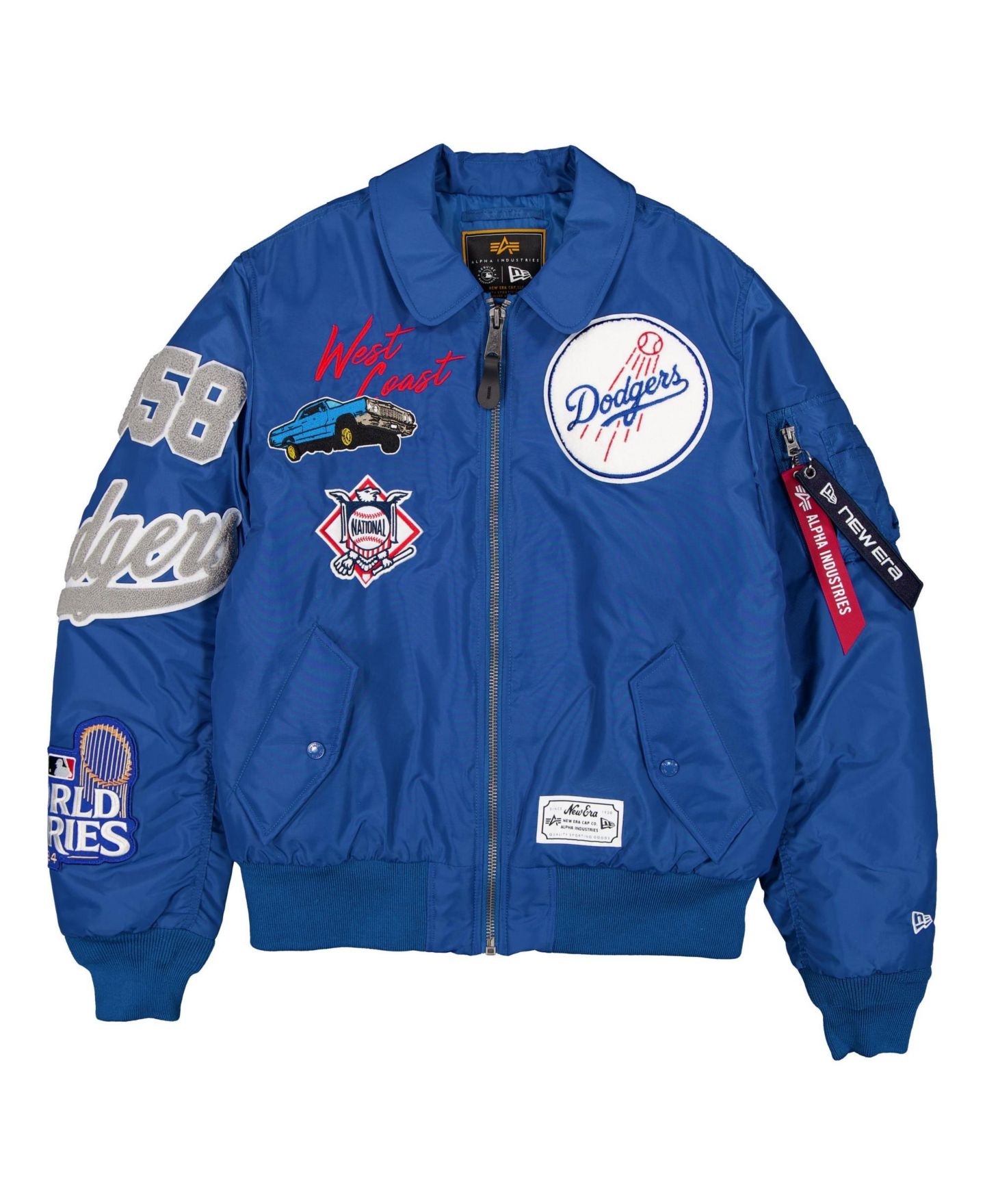 Мужская куртка New Era x Alpha Industries Royal Los Angeles Dodgers MA-1 Full-Zip Bomber — фото 7