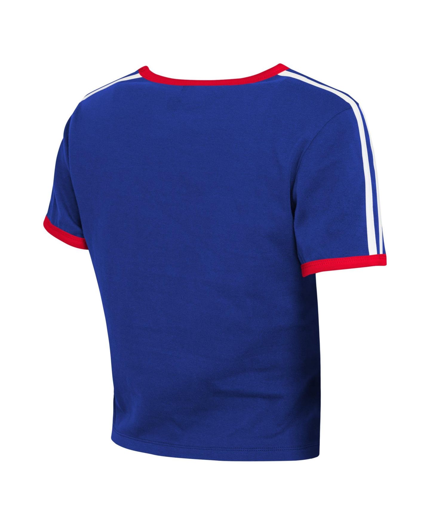 Женская футболка WEAR by Erin Andrews Royal Chicago Cubs Cropped Throwback Ringer Baby T-Shirt — фото 4