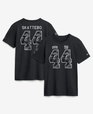 Men's Cam Skattebo Black New York Giants 2026 Salute to Service Name & Number T-Shirt