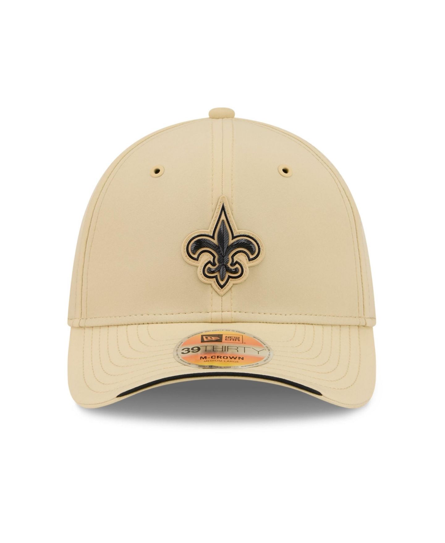 Мужская кепка New Era Gold New Orleans Saints 2026 Sideline 39THIRTY M-Crown Flex Hat — фото 2