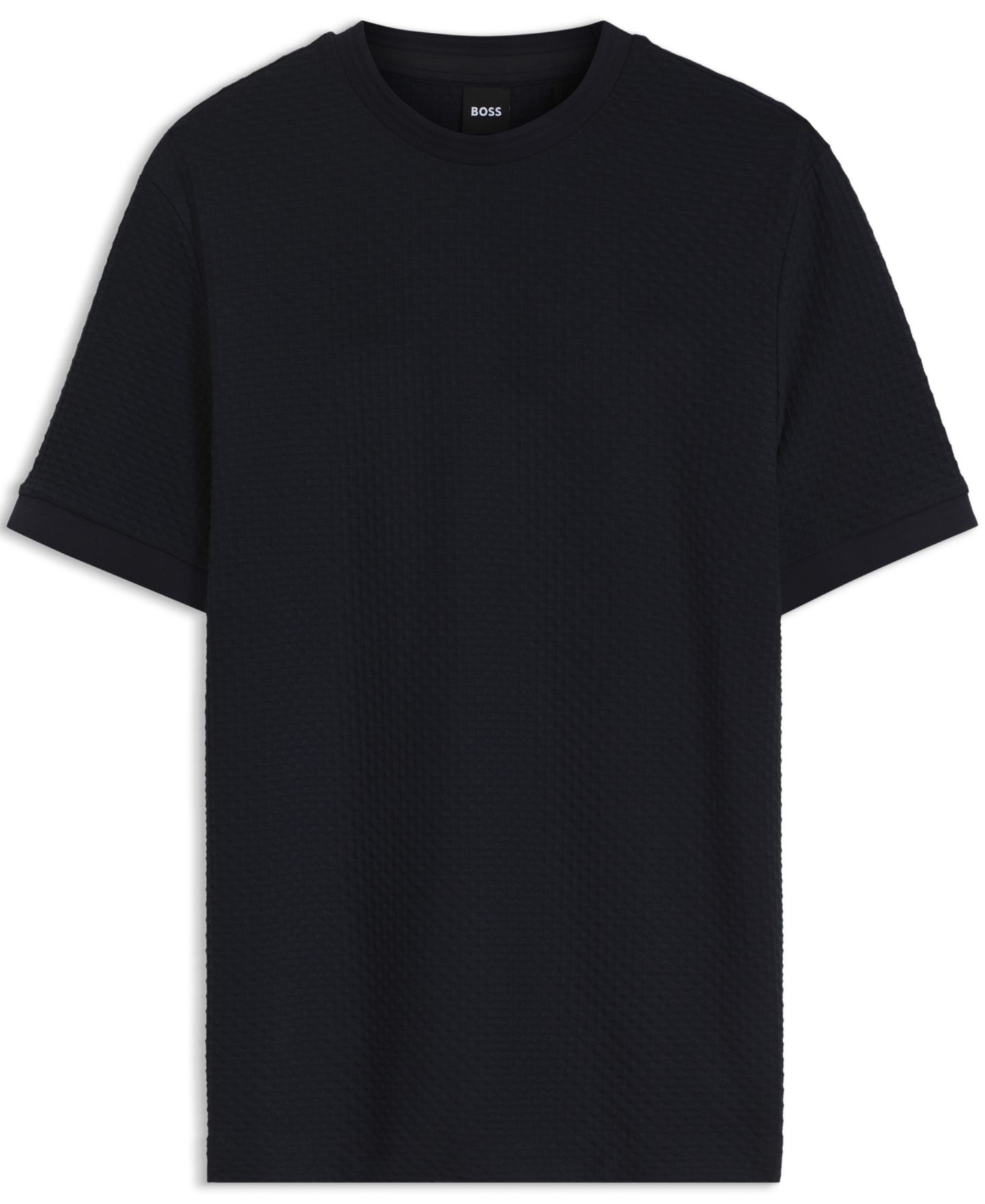Мужская футболка Hugo Boss Cotton Geometric Structure, цвет: Тёмный синий — фото 3