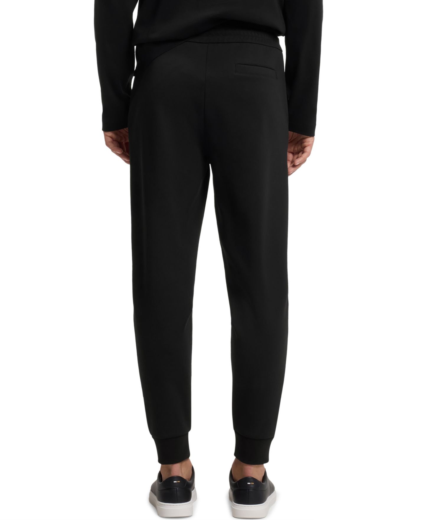 Мужские брюки Hugo Boss Cotton-Blend Monogram Badge Tracksuit Bottoms, цвет: Чёрный — фото 6